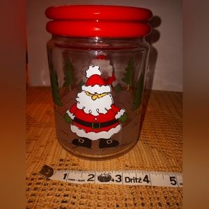 Vintage KIG Indonesia Glass Jar with Santa